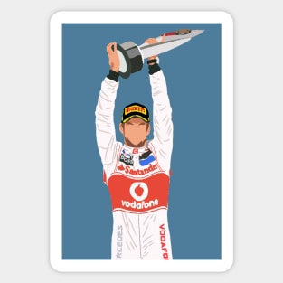 Jenson Button celebrating victory Sticker